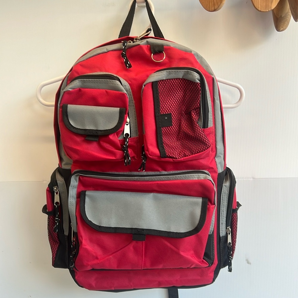 Large Backpack Red Pink Student Book Bag Travel Unisex School
